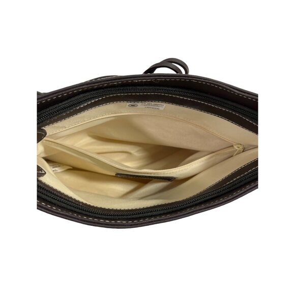 Etienne Aigner Women's Brown And Beige Woven Shoulder Bag and Wallet 2 Piece Set - Picture 12 of 16